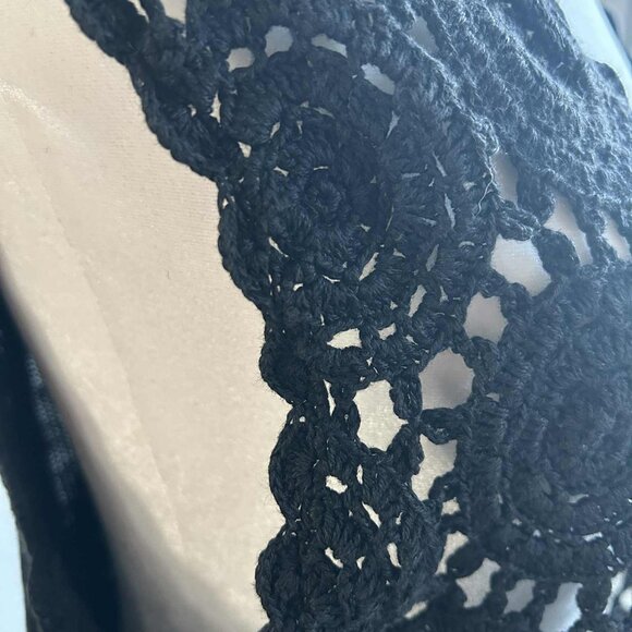 Vintage Como Tricot Black Crochet Vest With Covered Buttons – US M - Picture 7 of 9